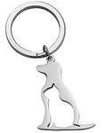 FUSTMW Funny Dog Cat Keychain Dog and Cat Lover Gifts Pet Memorial Gifts for Dog and Cat Owner Gifts (Funny Dog Cat Keychain silver)