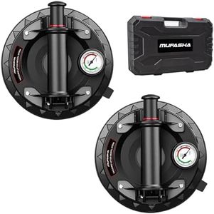 8 inch Vacuum Glass Suction Cup，Heavy Duty Suction Cup to Lift Large Glass Heavy Duty Tile Suction Cup Tool Industrial Suction Cup Lifter 700 Lbs Load Capacity,With Carrying Case (2 Pack)