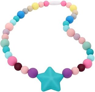 Panny & Mody Sensory Chew Necklace for Boys and Girls, Silicone Chewy Fidget Stim Toy Jewellery for Kids with Autism ADHD SPD, Oral Motor, Teething Biting Fidgeting for Special Needs (Macaron Star)