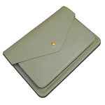 Benfan Leather Laptop Sleeve 15Inch 16 Inch Compatible with New MacBook Pro 16, New MacBook Pro 15, Surface Book 15, Dell XPS 15 Color Grey Green