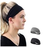 PAROPKAR Pack of 3 Headband Sweatband & Sports Headband for Running Cycling, Yoga, Basketball - Stretchy Moisture Wicking Unisex Hairband