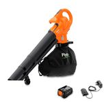 Flymo 18V EasiBlowVac Cordless Leaf Blower & Vacuum – Lightweight & Powerful 3-in-1 Garden Tool for Blowing, Vacuuming & Mulching – Battery & Charger Included, Orange