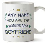 MUGFFINS Personalised Mug for Boyfriend - in English - World's Best - Funny Custom Gift - Ceramic 11oz Mug