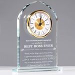 YWHL Best Boss Ever Gifts for Women, Boss Appreciation Gift for Men, Retirement Farewell Clock Gifts for Female Boss, Great Boss's Day Gift Idea, Desk Clock Decoration for Office Home