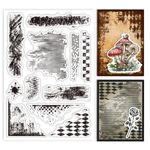 GLOBLELAND Vintage Texture Background Clear Stamps for Cards Making Retro Mark Background Silicone Clear Stamp Seals Transparent Stamps for DIY Scrapbooking Photo Album Journal