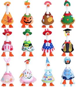7 Inch Desk Goose Outfits, 12 Pack Holiday Desktop Goose Clothes Set | 12 Holiday Seasonal Styles, Matching Hats & Accessories, Fits Magnetic Goose Statue, Gift for Goose Collectors