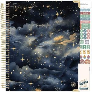 bloom daily planners 2025 Hardcover Calendar Year Goal & Vision Planner (January 2025 - December 2025) - Monthly/Weekly Column View Agenda Organizer - 7.5" x 9" - Midnight Sky