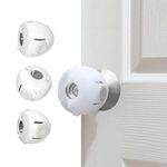 Heart of Tafiti Child Proof Door Knob Covers, Toddler Door Locks, Baby Proof Safety Locks for Doors, 4 Pack/White