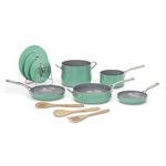 Cuisinart Culinary Collection 12-Piece Pots and Pans Set, PURELYCERAMIC Nonstick, Teal