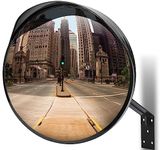 moveland 30 cm Safety Mirror - Adjustable Convex Traffic Mirror - Wide Angle Driveway Mirror for Garage, Traffic, Driveways, Office, Courtyard, Warehouse (130 Degree Convex)