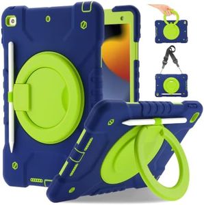 iPad 9th Generation Case 10.2 inch iPad Case for Kids, iPad Case 10.2 inch 8th/7th Generatioan Kids Case with Pencil Holder 2021/2020/2019 Shockproof Protective Case with 360 Rotating Handheld Stand