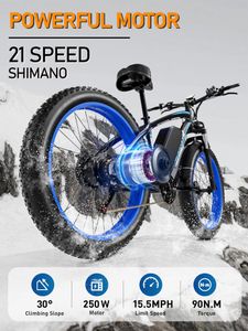 Kojesen V7 Electric Bike for Adults – 26x4.0 Fat Tire, 52V 19.2Ah Battery, 21-Speed, Dual Hydraulic Brakes, 120KM Range