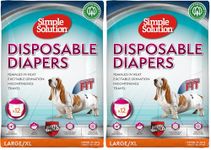 Simple Solution Disposable Dog Diapers for Female Dogs, Super Absorbent Leak-Proof Fit with Wetness Indicator for Excitable Urination, Incontinence or females in heat - 24 pack