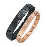Wolentty Couples His Hers Distance Bracelets Love Matching Bracelets Gift for Men Women Valentines Day (Rose Gold)