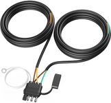 4 Pin 5 Wire Trailer Wiring Harness 26FT with Jacketed Cable，Wishbond Trailer Light Kit 4 Way Flat 5 Wire Harness Trailer Wire Connector Plug for Both-Side Taillights of Rewiring Trailer RV Boat…