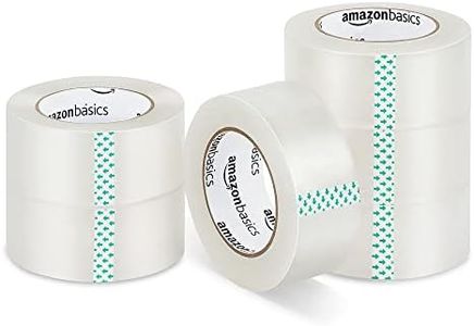 Amazon Basics Packing Tape, Designed for Moving, Storage and Packing, Shipping and Mailing, 4.78 CM Wide x 99.67 M, Clear, 6-Pack