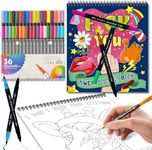 Kalysky Swear Coloring Book for Adults Relaxation,Humorous Coloring Book with 36 Markers, Anxiety and Stress Relief