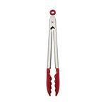 KitchenAid Silicone Stainless Steel Tongs, 10.26-Inch, Red