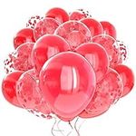 60 Pack Red Balloons + Red Confetti