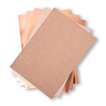 Sizzix Rose Gold Coloured Card in A4 size, 250 gsm weight, Pack of 50 Sheets, 5 Assorted Craft Card Types. Perfect for Papercrafts, Card Making and Arts and Crafts Activities