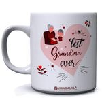 Jhingalala Best Grandma Ever Printed Ceramic Coffee Mug White - 11 Oz Mug Gift for Grandmother (JC10124)