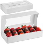 MT Products Long Bakery Boxes - Chocolate Covered Strawberry Boxes 12.5" x 5.5" x 2.25" Easy Auto Pop Up