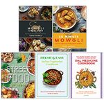 Mowgli Street Food [Hardcover], 30 Minute Mowgli [Hardcover], Fresh & Easy Indian Street Food, Indian Vegetarian Cookbook, Dal Medicine Cookbook 4 Books Collection Set