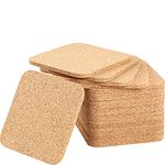 20 Pieces 5 mm Thick Wooden Cork Coasters Absorbent Square Cork Drink Coasters Mats 4 x 4 Inch