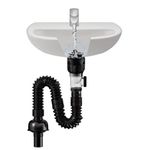 Serplex® Flexible Drain Pipe Wash Basin Sink Drain Hose PVC Water Pipe Vessel Sink Extension Drain Pipe Fits for 3-4.5 cm Drain Hole, Flex-Drain Kit with Flexible & Expandable P-Trap Sink Drain Pipe