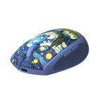Portronics Toad III Plus Rechargeable Bluetooth Mouse with Bluetooth & 2.4 GHz Wireless Connectivity, Stylish Illustrated Design, 6 Buttons, Soft Silicone Grip for Laptop, PC, Mac (Blue)