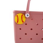 Vagocom 3.15inches/8cm Softball Charm Accessory for Bogg Bag and Simply Southern Tote,Insert Ball Sport Decorative for Beach Bag