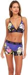 COCO BRANDS Looney Tunes Women’s Sports Bra & Boxer Briefs Underwear Set - Triangle Bra with Adjustable Straps/Removable Pads, Purple/Tweety & Sylvester, X-Large