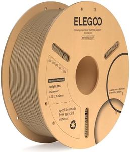 ELEGOO PLA Plus 3D Printer Filament 1.75mm Wood Color 1kg, PLA+ Tougher and Stronger 3D Printing Filament Pro Dimensional Accuracy +/- 0.02mm, 1kg Spool (2.2lbs) for Most FDM 3D Printers