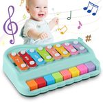 2 in 1 Baby Piano Musical Instrument Toy for 3 years old Toddler, Baby Xylophone for Kids with Stick, Kids Keyboard for Birthday/Newborn Gift