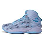 Nivia Engraver 2.0 Basketball Court Shoes for Men,Durable Rubber Sole, Indoor & Outdoor Court Shoes, Soft Cushion NR EVA Inner InsoleSize - UK10(Grey, Sky Blue)