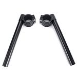 1" handlebar with Φ 41mm Clip-Ons Handlebars replacement Fit for Universal Fork diameter 41mm and bars diameter 1 inch handlebars,Modified Cafe racer Custom Accessories Color Black