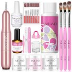 Saviland Acrylic Nail Kits Full Set for Beginners: Pink White Clear Colors Acrylic Powder Monomer Electric Nail Drill Nail Bond Primer Top Gels for Home Salon
