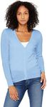 State Cashmere Women's Button Front V-Neck Cardigan 100% Pure Cashmere Long Sleeve Sweater (Bella Blue, Medium)