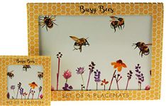 LP Set Of 4 Busy Bumble Bee Place Mats And Coasters