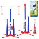 EagleStone 3-in-1 Toddler T Ball Set for Kids 3-5, 5-8, 2 Baseball Bats,Adjustable Height Hanging Tee,TBall Batting Stand,Ball Launcher, Outdoor Indoor Baseball Toys for Toddlers, Backyard Sports Gift