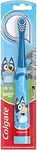 Colgate Kids Battery Powered Toothbrush, Kids Battery Toothbrush with Included AA Battery, Extra Soft Bristles, Flat-Laying Handle to Prevent Rolling, Bluey Toothbrush, 1 Pack