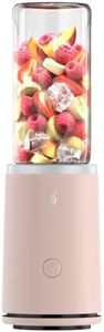 WMF Mix & Go Touch – Smoothie Maker & Mixer to Go, tragbarer Standmixer 500 W aus Recyceltem Kunststoff, mit auslaufsicherer To-Go-Flasche, Einhandbedienung, Ultra-Blade, Farbe Pearl Blush