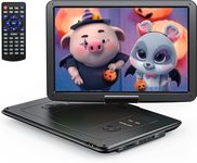 YOTON Portable DVD Player, 16.0in Rotating Screen, 4-6 Hours Playtime, Region-free, Ideal for Seniors & Kids, USB Support, Black