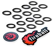 Fireball Dragon Replacement Precision Skateboard Truck Axle Washers Set - 16 pcs Speed Rings for Skateboards and Longboards (Black)