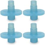 Buon Bambini Soft Sip Baby Food Pouch Toppers, 100% Silicone, Aqua - Blue, 4 Pack, Ideal for Homemade, Chunkier Baby Foods