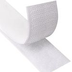 Blooven Hook and Loop Strip Tape 3 Meter Self Adhesive Sticky Back Fastening Tape 30 mm Wide (30 mm x 3 m, White)