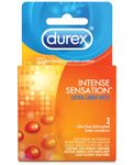 Durex Intense Sensation Extra Large Dots Ultra Fine Lubricated Latex Condoms, 3 Count