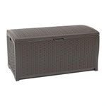 Suncast DBW9200 Mocha Wicker Resin Deck Box, 99-Gallon