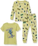 Amazon Essentials Marvel Boys' Snug-Fit Pyjama Sleep Sets, 3-piece Marvel Black Panther Set, 3 Years