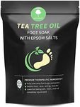 Tea Tree Oil Foot Soak with Epsom Salt - Foot Spa Pedicure for Soothing Athletes Foot, Toenail Epair, Nail Discoloration, Stubborn Foot Odor and Itchiness, Foot Care -16 oz